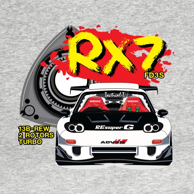 Mazda RX7 Rotary Racing Tee by palm_skyline